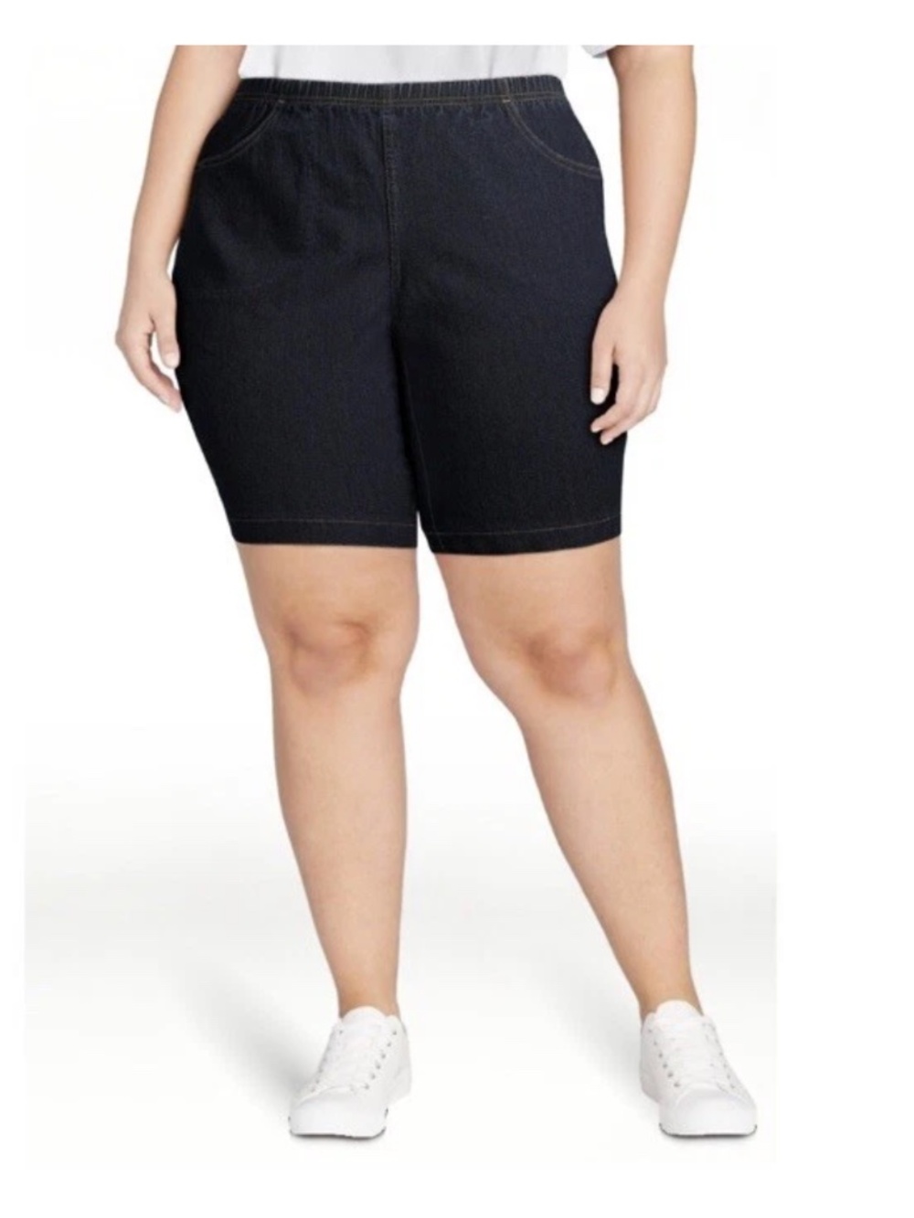 Women’s Plus Size Superdark 4 Pocket Pull On Bermuda Shorts 1X NWT